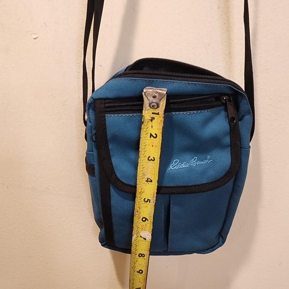 Eddie Bauer Compact Blue Crossbody Bag with Black Strap - Picture 12 of 16